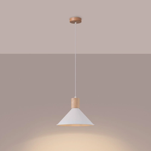 Lampa wisząca JAGA biała skandynawska do salonu i jadalni nad stół 30 cm SOLLUX LIGHTING