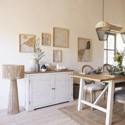 Lampa stojąca Adria boho naturalna do salonu Atmosphera – lampa podłogowa z abażurem papierowym