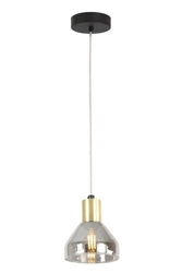 Lampa wisząca Gregory czarny brąz 1x40W  E14 klosz dymiony