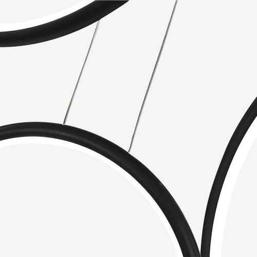 Nowoczesna lampa sufitowa LED Altavola Design Okręgi czarna regulowana do salonu 180 cm