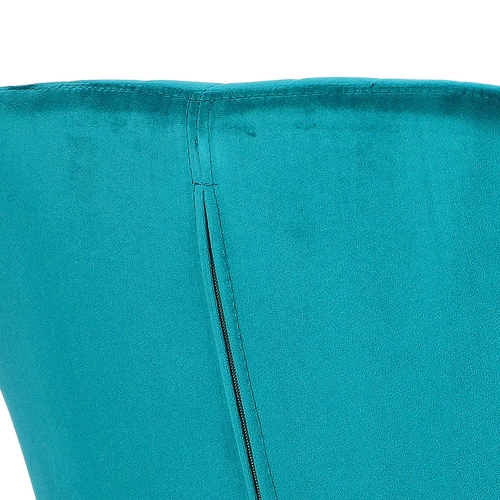 Krzesło do jadalni tapicerowane welur Emilia Actona butelkowa zieleń z podłokietnikami glamour