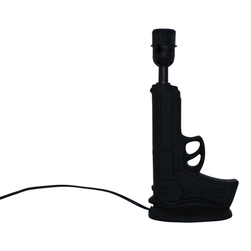 Lampka nocna Gun czarna nowoczesna ceramiczna do sypialni i salonu industrialny design 32cm