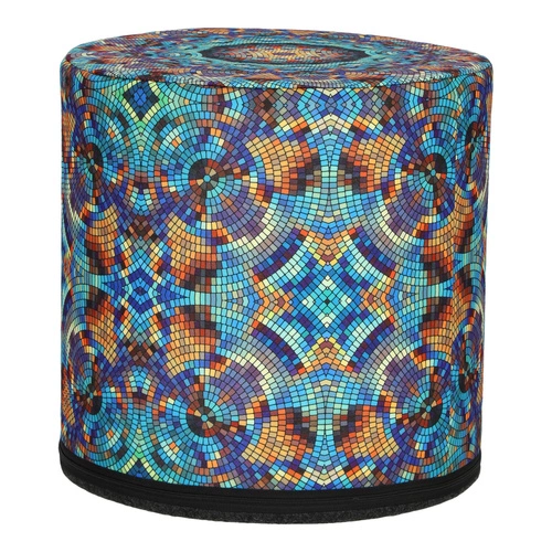 Pufa Wizard okrągła nowoczesna tapicerowana multikolor do salonu i sypialni Intesi 40 cm