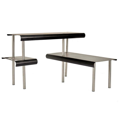 Półka kuchenna stojąca na przyprawy i akcesoria Angle czarna metalowa nowoczesna Intesi