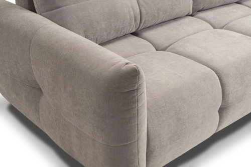 Sofa rozkładana Bode 3 osobowa z funkcją spania i pojemnikiem szara jasna do salonu