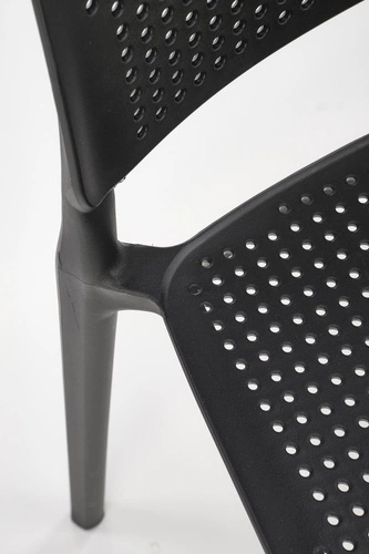 Krzesło ogrodowe Sylie Intesi czarne z tworzywa sztaplowane nowoczesne do ogrodu i na balkon