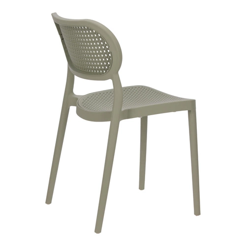 Krzesło ogrodowe Bilto Intesi zielone z polipropylenu, łatwe czyszczenie, sztaplowane, boho
