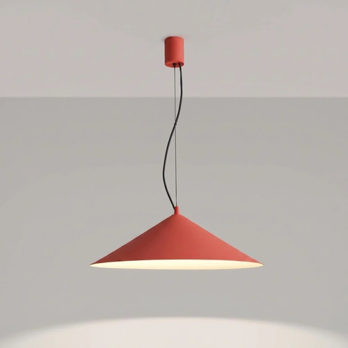 Lampa wisząca FINT czerwona LED regulowana do salonu nowoczesna