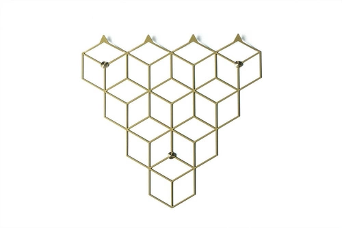 Stiga nowoczesny wieszak ścienny do przedpokoju złoty metalowy POLYHEDRA 37 cm
