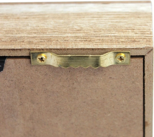 Drewniana dekoracja ścienna Corky II Intesi naturalna skrzynka na kapsle do salonu 30 cm