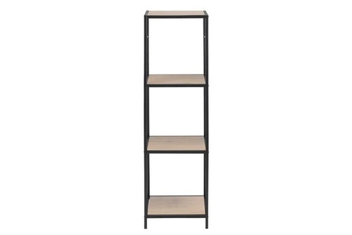 Regał metalowy Seaford VI Actona nowoczesny na książki do salonu i biura 119,5 cm czarny