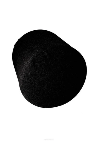 Pufa Fleece Intesi okrągła czarna nowoczesna do salonu i sypialni z miękkiego filcu 40 cm