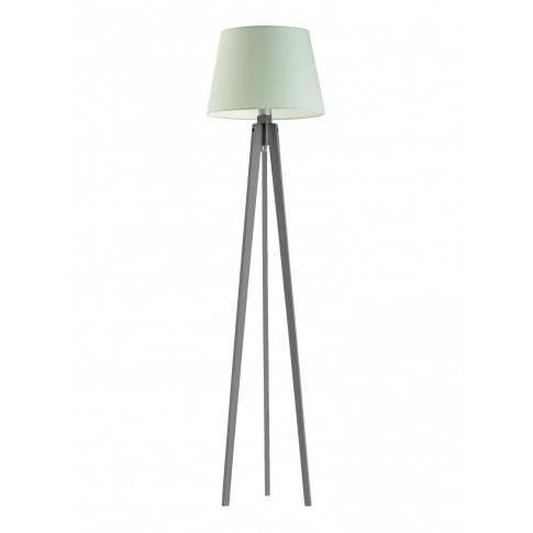 Lampa podłogowa CURACAO abażur miętowy stelaż popielaty