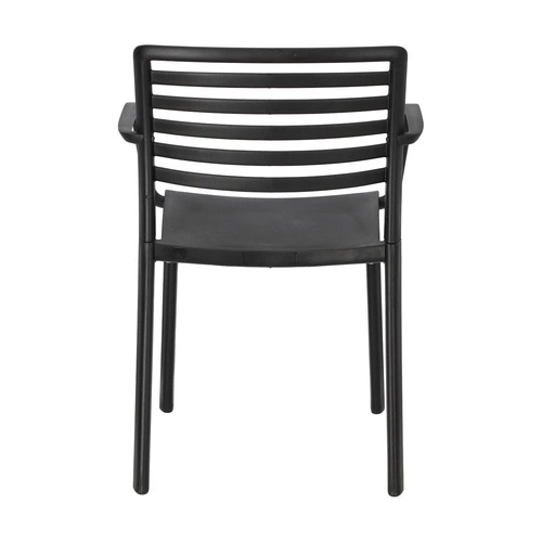 Krzesło z podłokietnikami Lama czarne sztaplowane