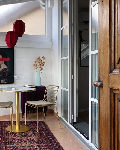 Krzesło metalowe Summer SCAB Design złote z poduszką nowoczesne do ogrodu i tarasu