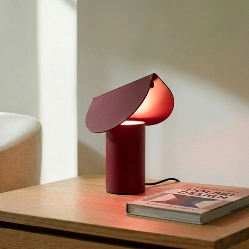 Lampa biurkowa LED BISCUIT burgund nowoczesna do gabinetu
