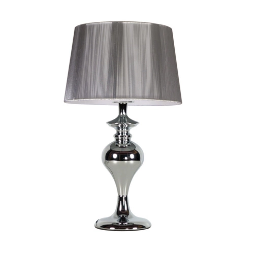 Lampa stołowa Gillenia srebrna glamour z abażurem do sypialni i salonu 40 cm CANDELLUX