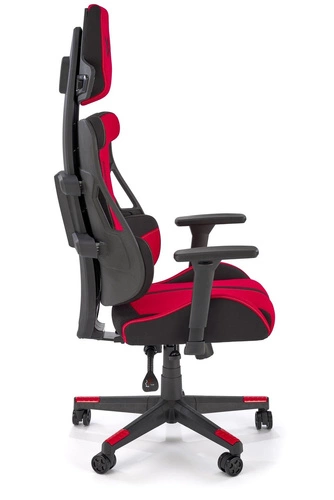 Fotel gamingowy Abruzzi ergonomiczny obrotowy z zagłówkiem czerwony/czarny do biurka