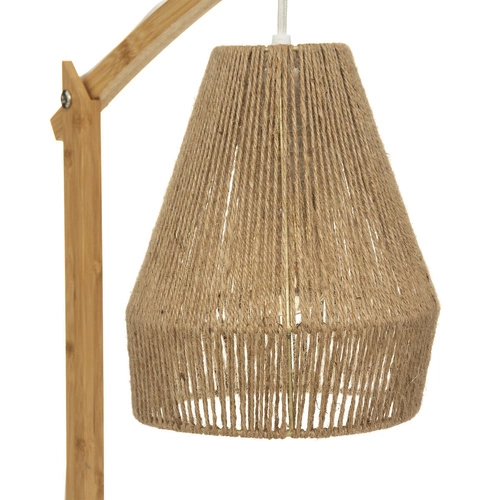 Lampka nocna boho Palm Atmosphera drewniana do sypialni i salonu z naturalnym abażurem 55 cm