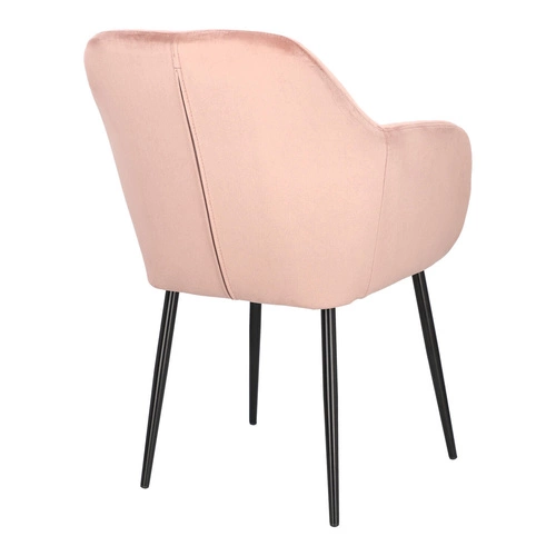 Krzesło do jadalni Emilia tapicerowane welur dusty rose z podłokietnikami glamour Actona