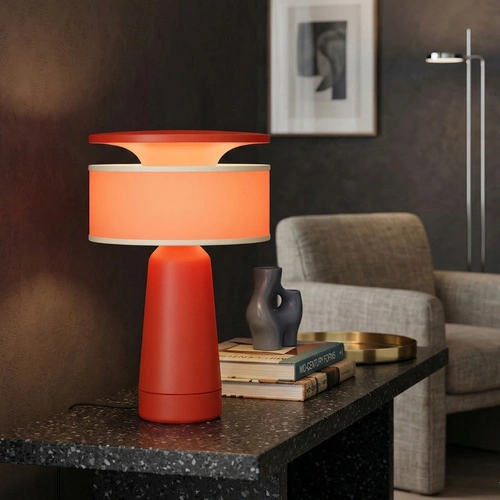 AXO czerwona lampa biurkowa nowoczesna na biurko do gabinetu