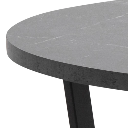 Stół okrągły do jadalni Amble czarny marmur glamour 110 cm nowoczesny Actona
