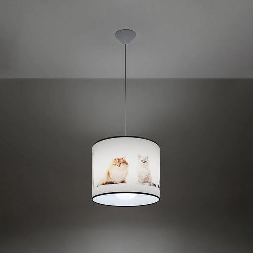 Lampa wisząca KITTY 30 nowoczesna wielokolorowa do pokoju dziecka z motywem kotów
