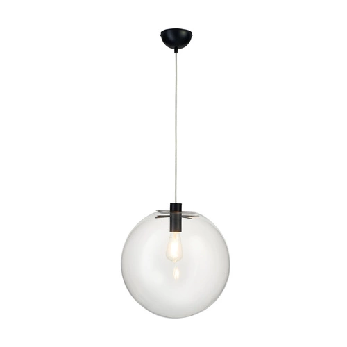 Lampa wisząca kula szklana czarna TONDA 40 cm do salonu i nad stół regulowana