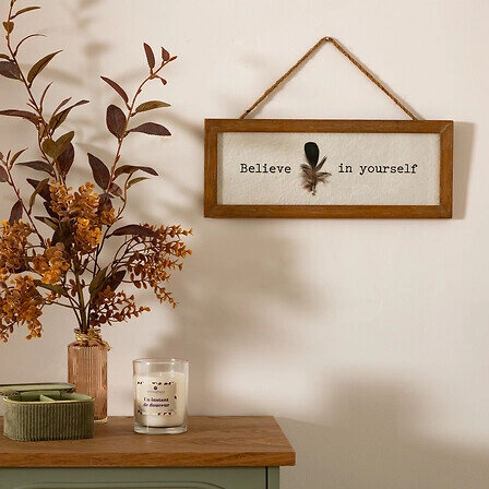 Dekoracja ścienna Yona Atmosphera biało-naturalna klasyczna ozdoba na ścianę do salonu 38x15 cm