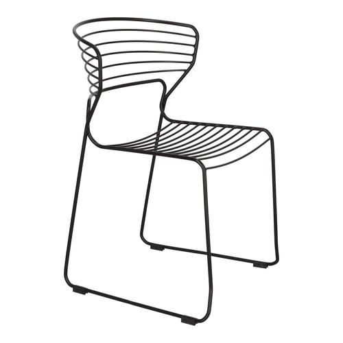 Krzesło Hilly czarne metalowe do jadalni i kuchni nowoczesne na płozach Intesi