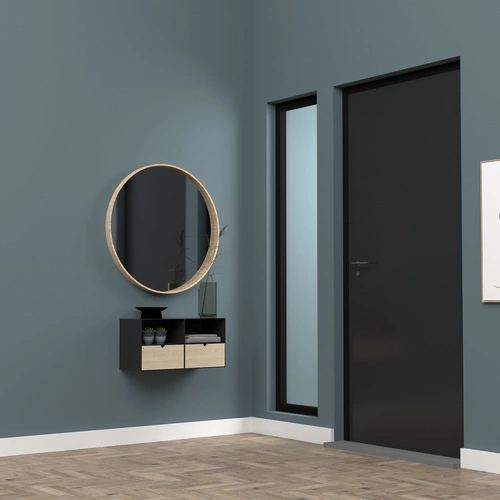 Szafka nocna wisząca z szufladą 30 cm czarna drewniana nowoczesna Actona Joliet