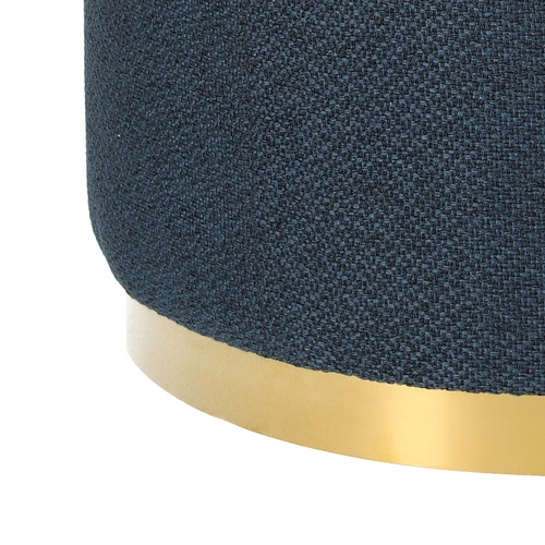 Pufa Kung XL okrągła granatowa glamour do salonu na złotej podstawie Intesi 60x47 cm