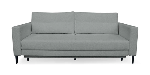 Sofa rozkładana Lara 3 osobowa z funkcją spania i pojemnikiem szara do salonu