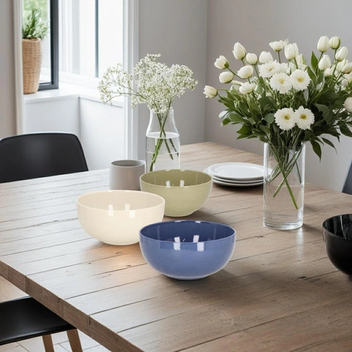 Miska obiadowa ceramiczna Gomera 25cm biała okrągła do sałatek i przekąsek Intesi