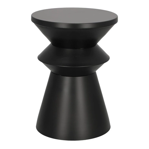 Stolik kawowy Sohan okrągły czarny metalowy nowoczesny loftowy do salonu pomocniczy 36 cm