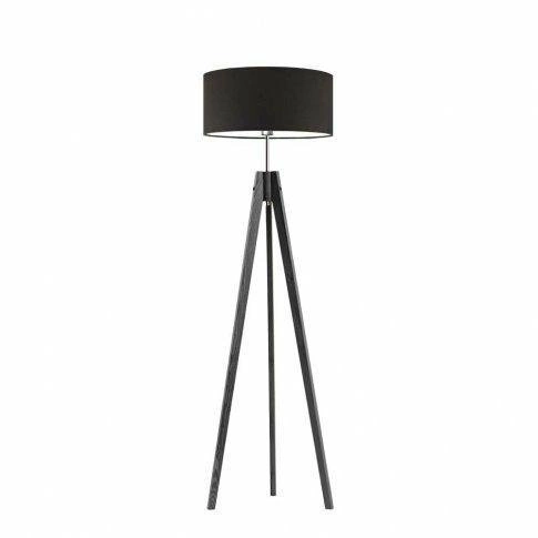 Lampa stojąca do salonu drewniana z abażurem brązowym HAITI glamour 138 cm LYSNE