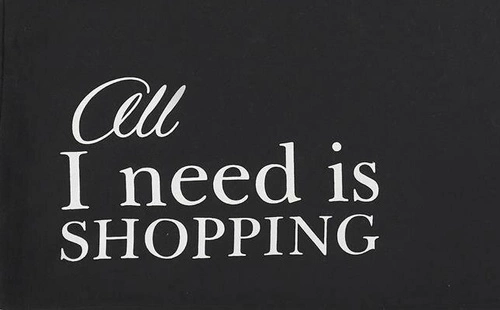 Torba shopper All I Need Is Shopping czarna