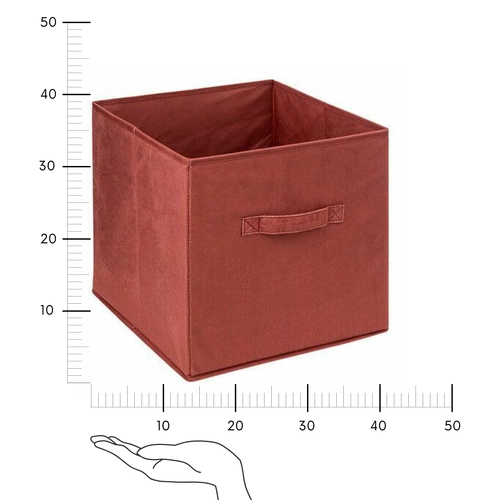 Pudełko materiałowe do regału 31x31 Velvet czerwone składane nowoczesne 5five simply smart