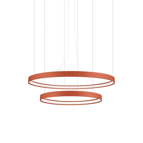 Żyrandol LED RIO 2 nowoczesny czerwony do salonu i jadalni regulowany 78 cm