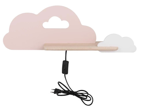 Kinkiet Cloud lampa 5W LED 4000K iq kids  z przew różowy+biały