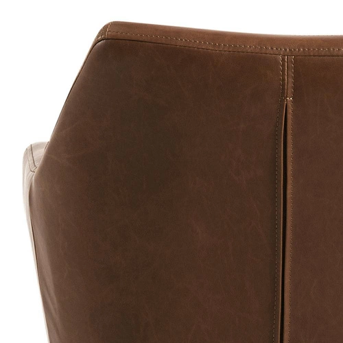 Fotel biurowy ergonomiczny obrotowy Nora Vintage brązowy ekoskóra z podłokietnikami do biurka