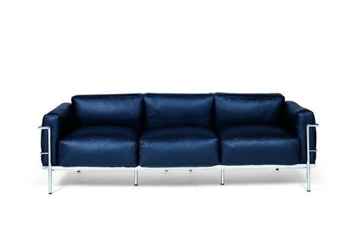 Sofa 3 osobowa Soft GC czarna skóra naturalna nowoczesna do salonu D2.DESIGN