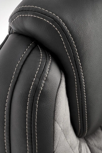 Fotel biurowy ergonomiczny Dalfer czarny szary z zagłówkiem i regulacją Intesi do biura