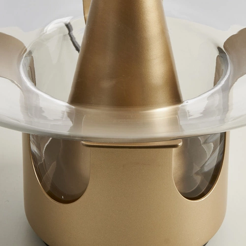 Lampa stołowa FATA nowoczesna szklana transparentna złota 35 cm do salonu i sypialni