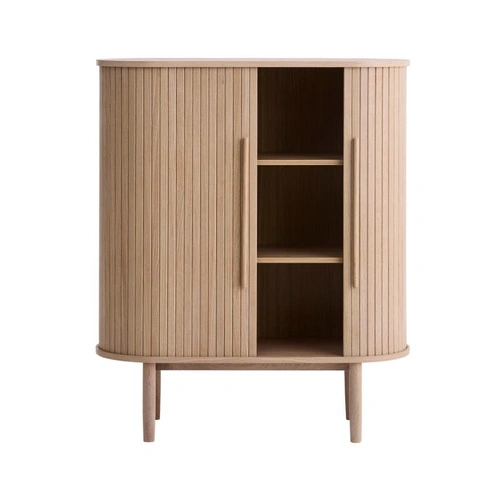 Komoda Meta wysoka 100 cm nowoczesna dębowa na nóżkach do salonu