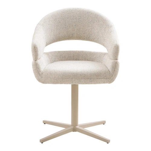 Krzesło obrotowe Dover szare jasne tapicerowane do jadalni i salonu