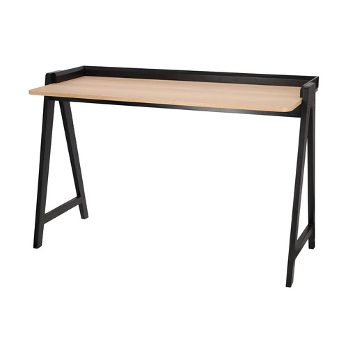 Biurko do pracy Malmo nowoczesne szerokie skandynawskie naturalne czarne Intesi 123 cm