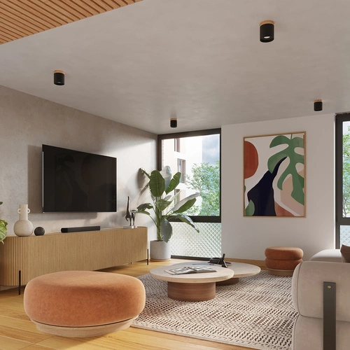 Plafon sufitowy RIF czarny nowoczesny LED do salonu i sypialni SOLLUX LIGHTING