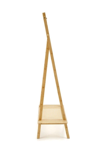 Intesi Boho wieszak stojący do przedpokoju bambusowy z półką rattanową naturalny 168 cm