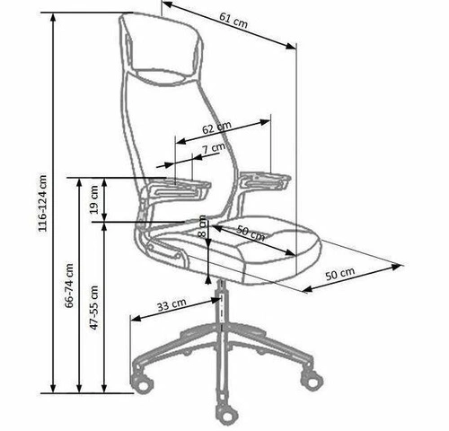 Fotel biurowy ergonomiczny Klira szary z zagłówkiem obrotowy na kółkach do biura Intesi